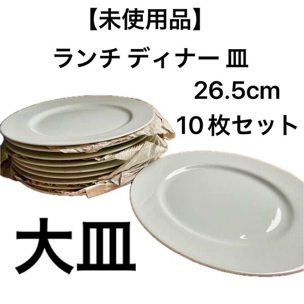 【未使用品】 業務用 リム皿 リムプレート 大皿 白色 白磁 『10枚セット』
