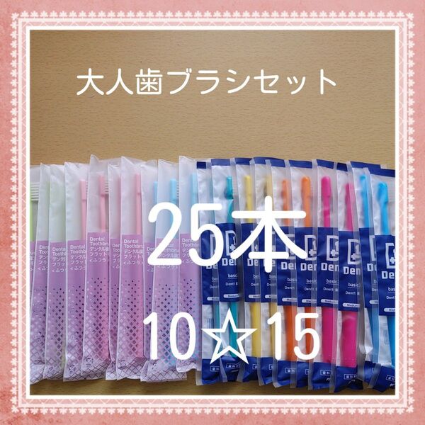 【965】歯科専売 大人歯ブラシ ふつう25本