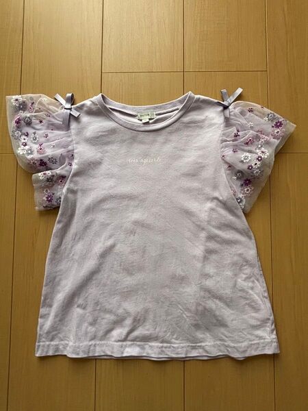 anyFAM 半袖チュール Tシャツ パープル 130cm