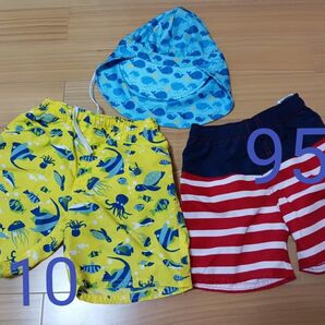 男の子 水着 水遊び帽子 3点セット 海パン 95 110 プール まとめ売り