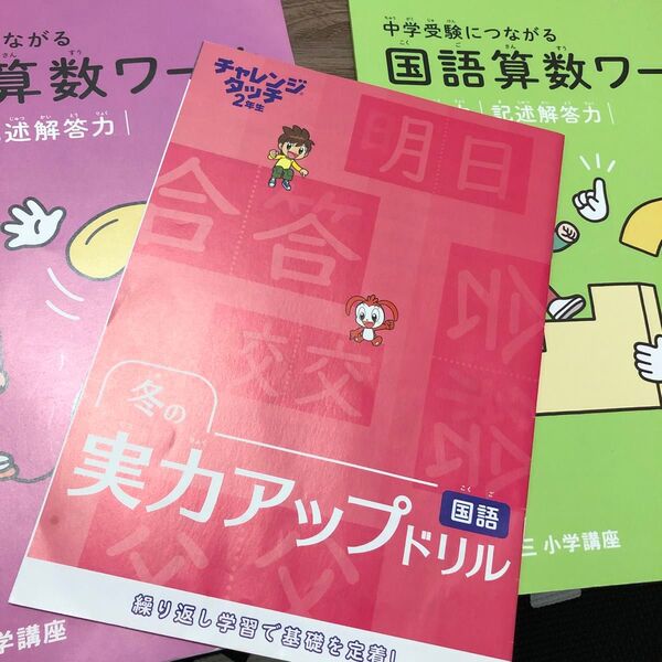 進研ゼミ チャレンジ 国語算数ワーク 2冊+おまけ