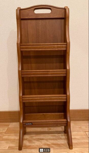 美品 karimoku 木製 4段棚 スリッパラック カリモク