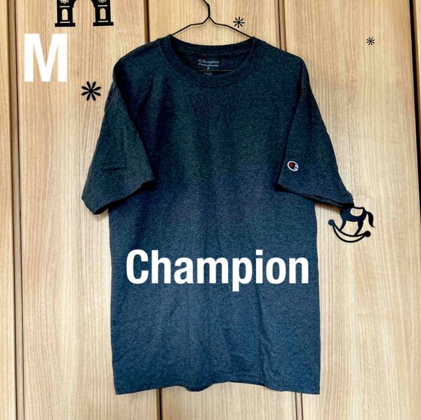 Mチャンピオン Champion 半袖Tシャツ チャコールグレイ