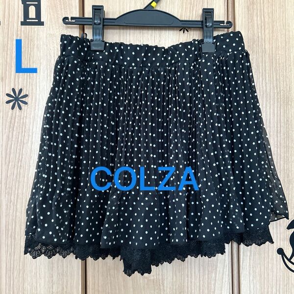 LコルザCOLZAウエストゴムドット柄スカートパンツスカパン ミニスカート ショートパンツ