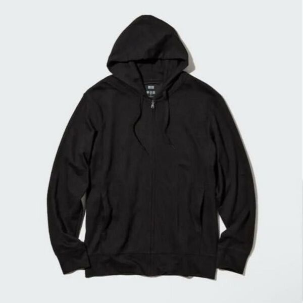 新品タグ付き UNIQLO ユニクロ エアリズム UVカット フルジップパーカー ブラック XL