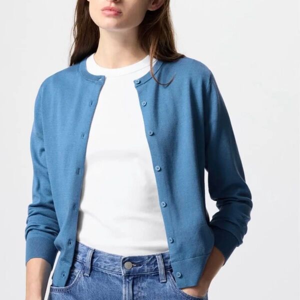 新品未使用タグ付き UNIQLO ユニクロ UVカットクルーネックカーディガン