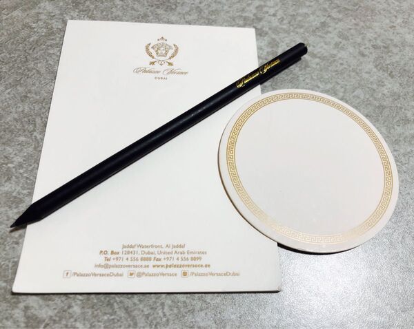 最終値下げ 入手困難 ヴェルサーチ 鉛筆 メモ帳 コースター 3点セット 非売品