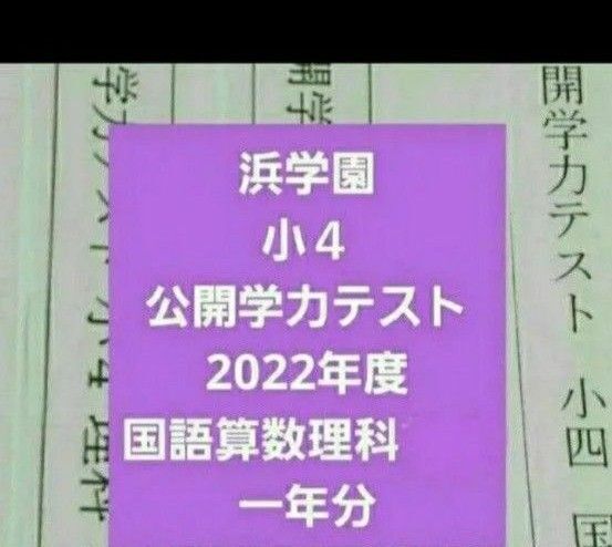 浜学園 小4 2022年度 公開学力テスト 国語算数理科 3科目 一年分 未記入