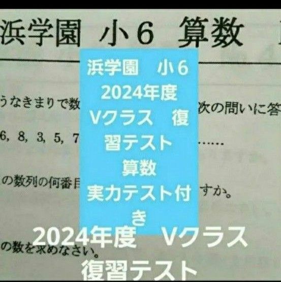 浜学園 小6 2024年度 Vクラス 復習テスト 算数 一年分