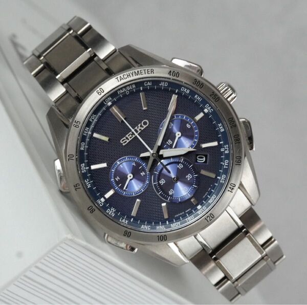 SEIKO ブライツ 腕時計 ソーラー 電波 ワールドタイム メンズ腕時計 セイコー 稼働品 クロノグラフ