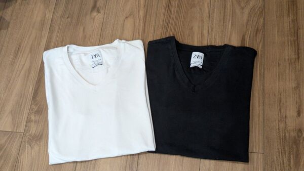 ZARAMAN 2枚セット Tシャツ 黒 白 Slimfit S