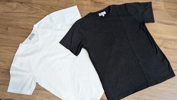 白 黒 Tシャツ ブラック Мサイズ メンズ ABAHOUSE アバハウス 2枚