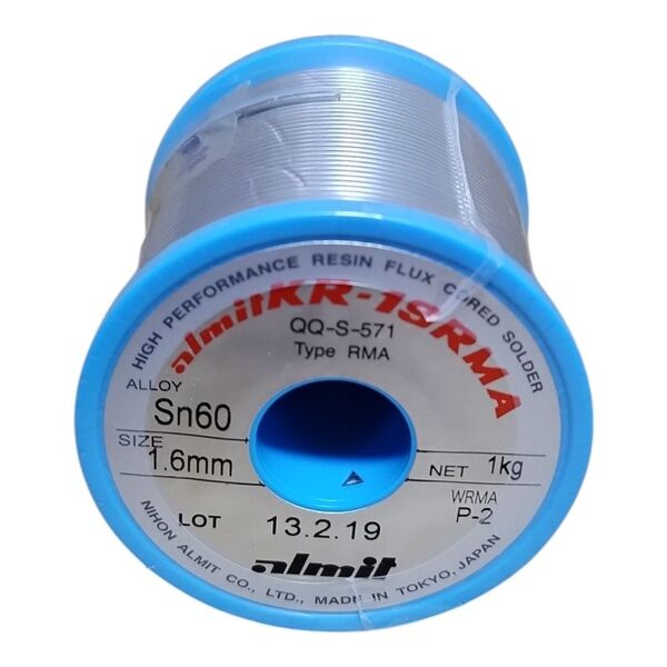 日本アルミット 鉛入りやに入りはんだ KR-19 RMA 1.6mm 1kg