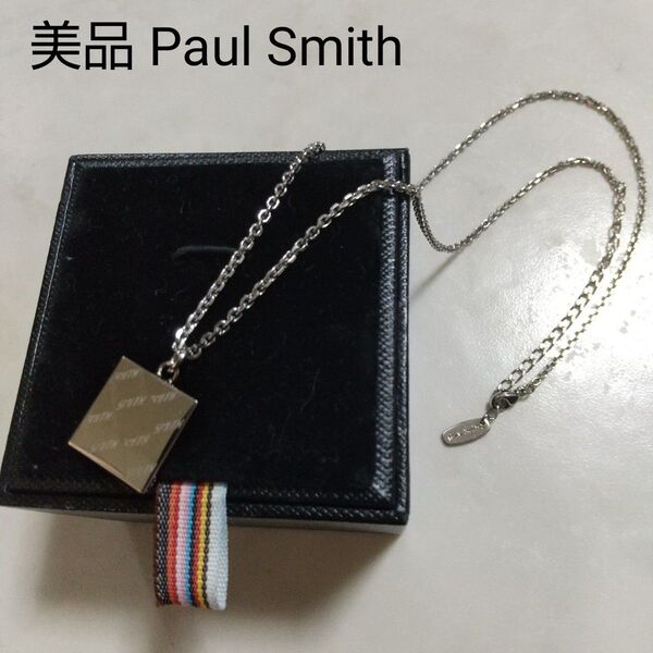 美品 Paul Smith ポールスミス 男女兼用 ネックレス スクエア 四角 アクセサリー