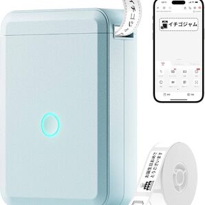 ラベルプリンター ラベルシール スマホ対応 ブルー 新品未使用品