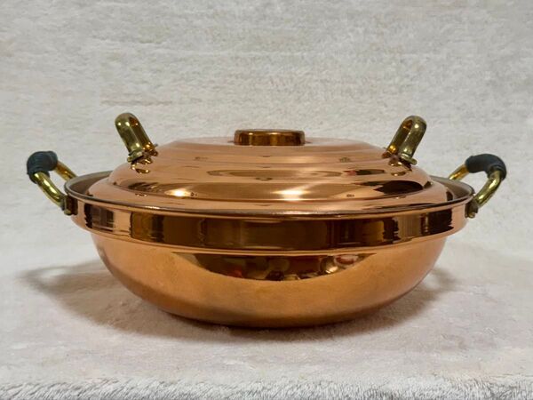 銅のしゃぶしゃぶ鍋 直径25cm 熱伝導が良く 美味しく仕上がる 銅製鍋