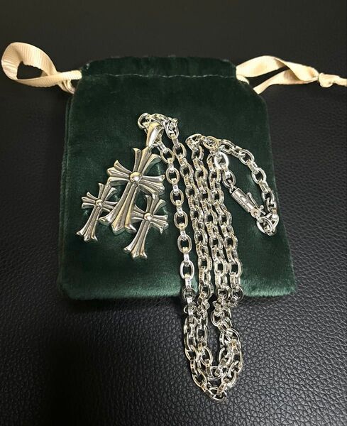 ☆新品☆数ある限り☆ トリプルクロス ペーパーチェーン ネックレス シルバー925 silver925 刻印