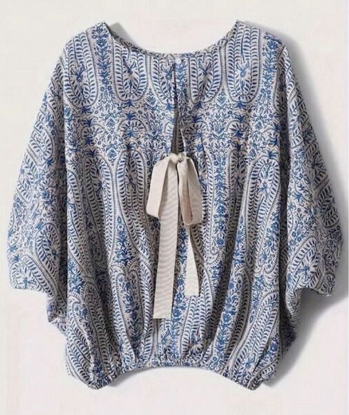 (54)【SHEIN】バックリボンブラウス XL トップス