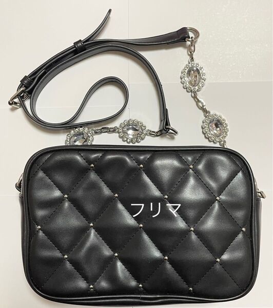 夢展望 DearMyLoveMillor ディアマイラブミラー ビジューチェーンショルダーバゲージ ショルダーバッグ 黒