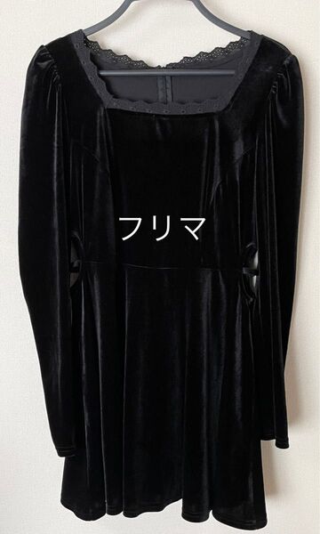 夢展望 DearMyLoveMillor ディアマイラブミラー クラシカルミニドレス ワンピース ベロア 黒