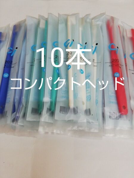 10本歯科医院専用コンパクトヘッド歯ブラシ Ci202ふつうCiでベストセラー