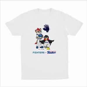 【非売品】フレップ×つば九郎コラボシャツ Lサイズ エスコン セパ交流戦 北海道日本ハムファイターズ 東京ヤクルトスワローズ