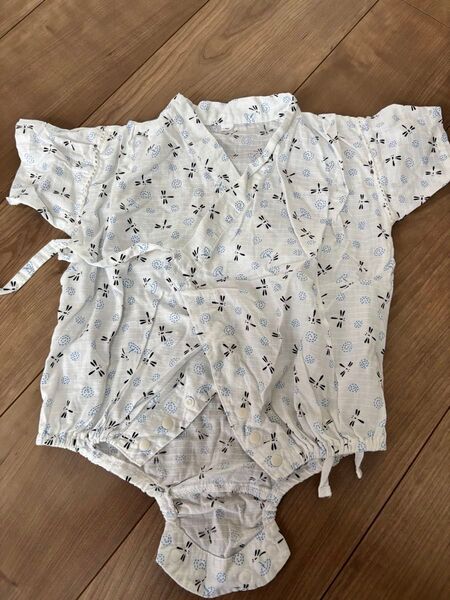 トンボ柄 甚平 ロンパース 70cm