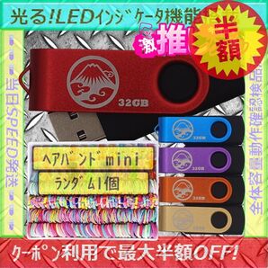 +ヘアバンドmini1個+新品 USBメモリ32GB×5個《№32-15》