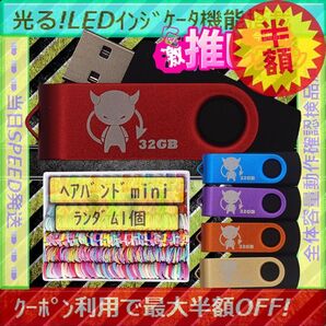 +ヘアバンドmini1個+新品 USBメモリ32GB×5個《№32-20》