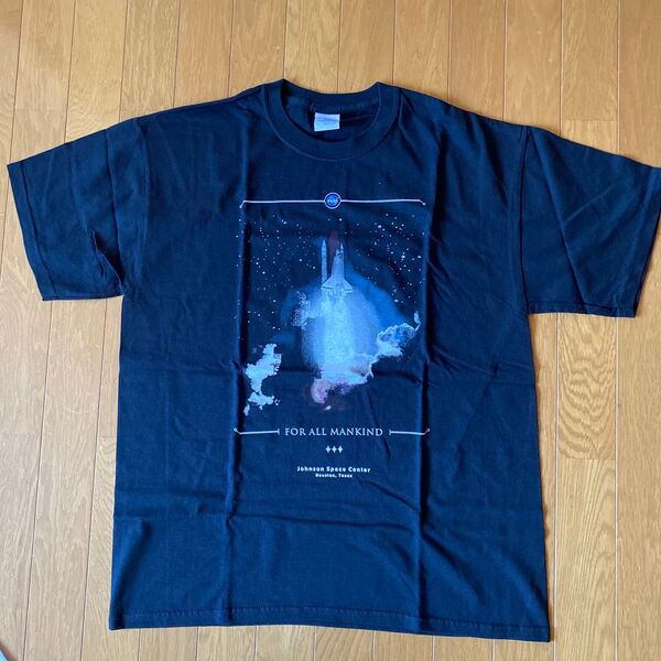 未使用 FOR ALL MANKIND 半袖Tシャツ Johnson Space Center 黒 Lサイズ