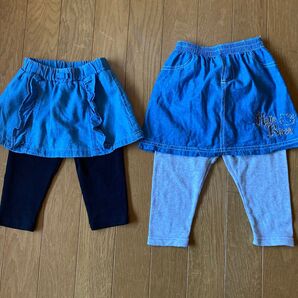 スカッツ 2枚セット 女の子 デニム生地 ハローキティ