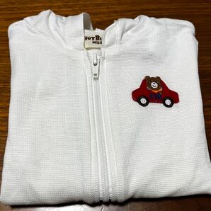 ミキハウス ホットビスケッツ 白 パーカー 春夏 サイズ80