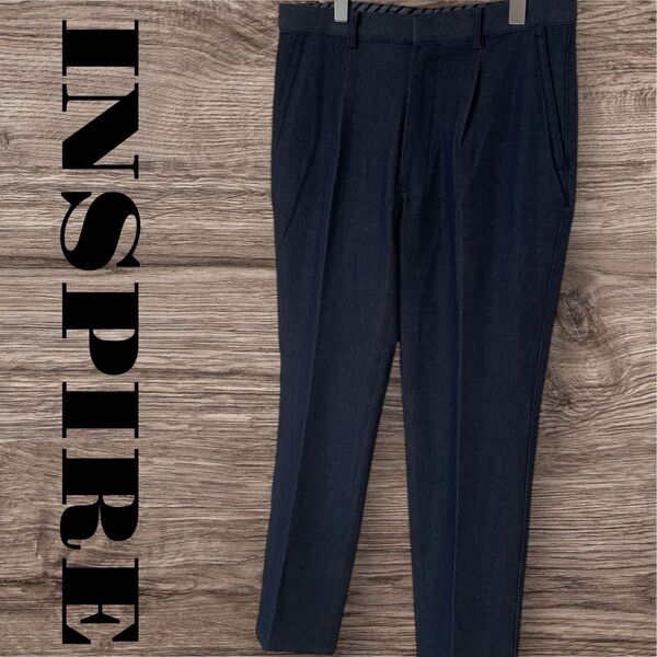INSPIRE インスパイア ビジネスパンツ スラックス パンツ ボトムス 長ズボン メンズ L 85 ネイビー 紺