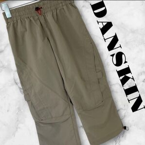 DANSKIN ダンスキン カーゴパンツ ボトムス ズボン レディース S カーキ 無地 美品