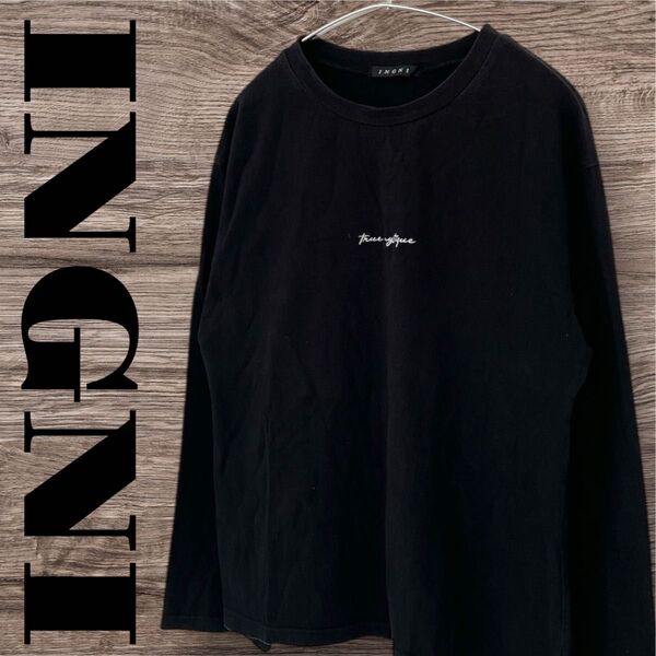 INGNI イング Tシャツ トップス 長袖 カットソー レディース M ブラック 黒 綿 コットン