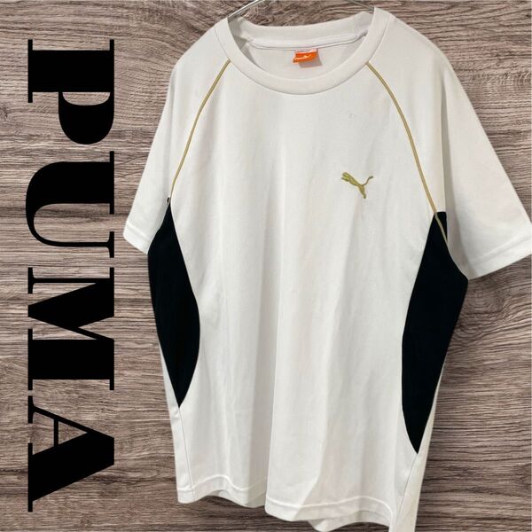 PUMA プーマ Tシャツ トップス 半袖 スポーツシャツ メンズ L ホワイト 白