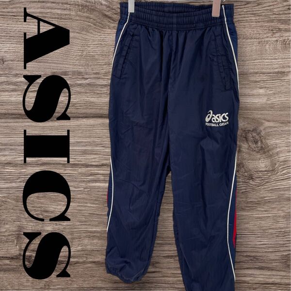 ASICS アシックス ジャージ パンツ ボトムス 長ズボン スポーツウェア ウインドブレーカー メンズ L ネイビー 紺
