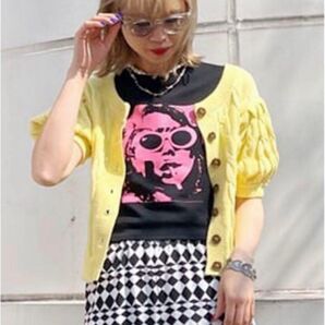 Jouetie ジュエティ トップス プルオーバー サマーニット カーディガン ボレロ 半袖 レディース M イエロー 無地