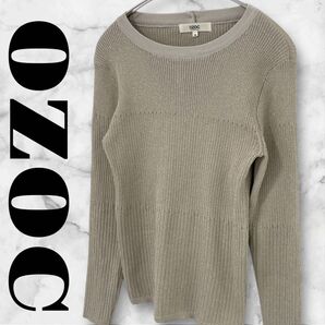 OZOC オゾック トップス プルオーバー 長袖 レディース 38 M アイボリー ベージュ ラメ