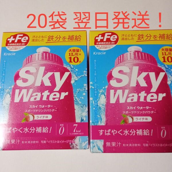 クラシエ スカイウォーター 1L用 20袋 翌日発送!マルチアミノ酸配合! 栄養機能食品(鉄)粉末スポーツドリンク