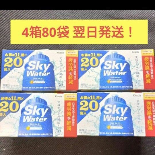 スカイウォーターグレープフルーツ味 1L用×80袋4箱 翌日発送!粉末飲料日常生活・運動後の疲労感を軽減 機能性表示食品クラシエ