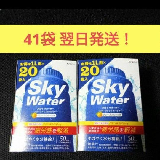 スカイウォーター41Lグレープフルーツ味 翌日発送!日常生活や運動後の疲労感を軽減 機能性表示食品(クエン酸)クラシエ粉末飲料