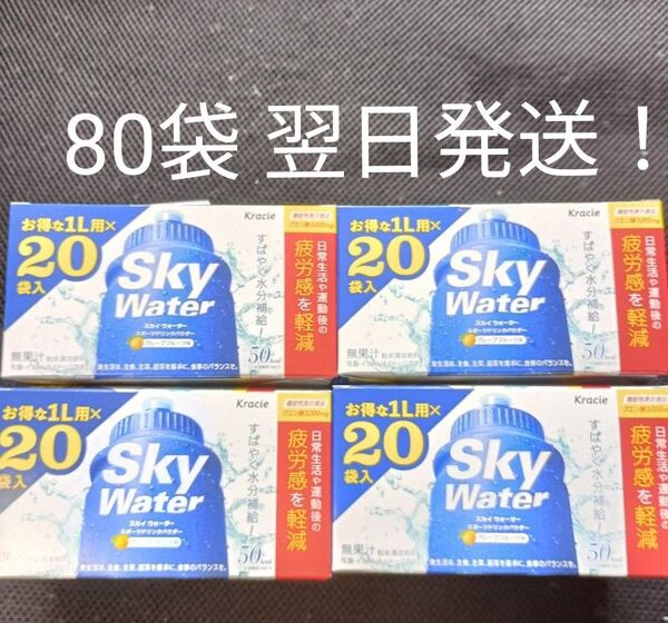 スカイウォーターグレープフルーツ味 1L用×80袋 翌日発送!粉末飲料日常生活・運動後の疲労感を軽減 機能性表示食品 クラシエ