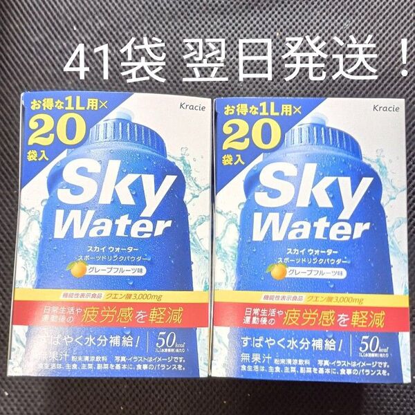 スカイウォーター41L粉末飲料グレープフルーツ味 日常生活・運動後の疲労感を軽減 機能性表示食品(クエン酸)翌日発送 クラシエ