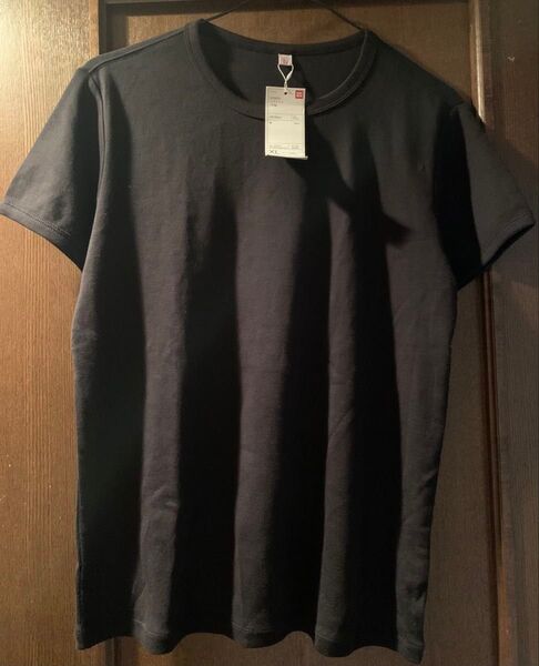 ユニクロ UNIQLO フライスT 半袖 ブラック XL 黒 LL
