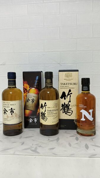 アサヒビール ニッカウイスキー 竹鶴700ml 1本 余市700ml 1本 ニッカフロンティア 500ml 1本 合計3本セット
