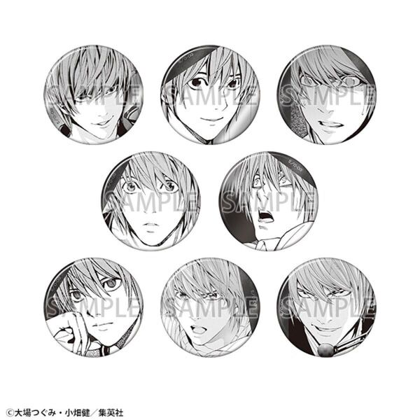 【8点セット】デスノート展 DEATH NOTE 推しキャラバッジ 夜神月 缶バッジ 缶バッチ 原画展 グッズ