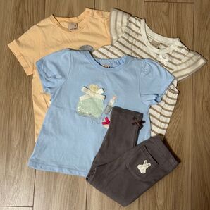【petitmain】 90 半袖 接触冷感 プティマイン Tシャツ 防汚加工 モチーフ 3枚 セット
