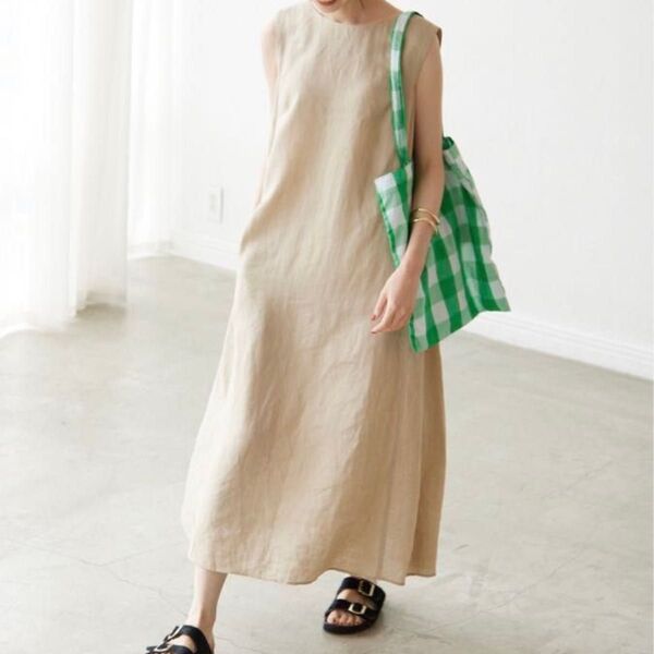 新品タグ付き SLOBE IENA スローブイエナ リネンタックノースリーブワンピース