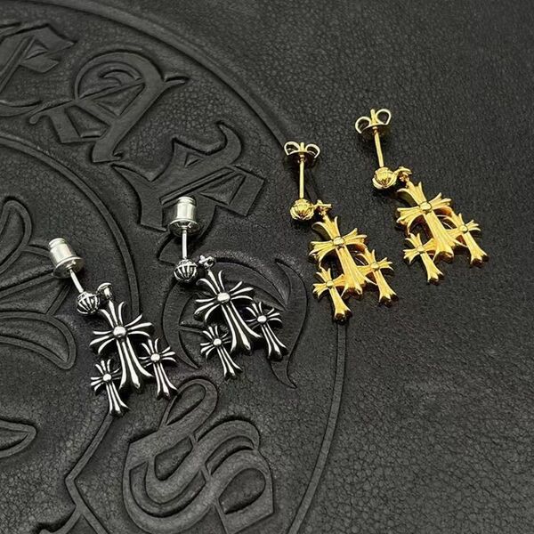 片耳用 ピアス シルバー925 22kメッキコーティング silver ゴールド クロス 片耳用